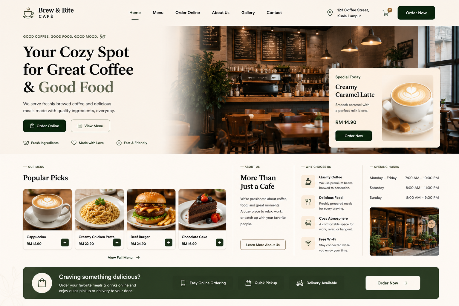 Cafe, Restaurant & Shop